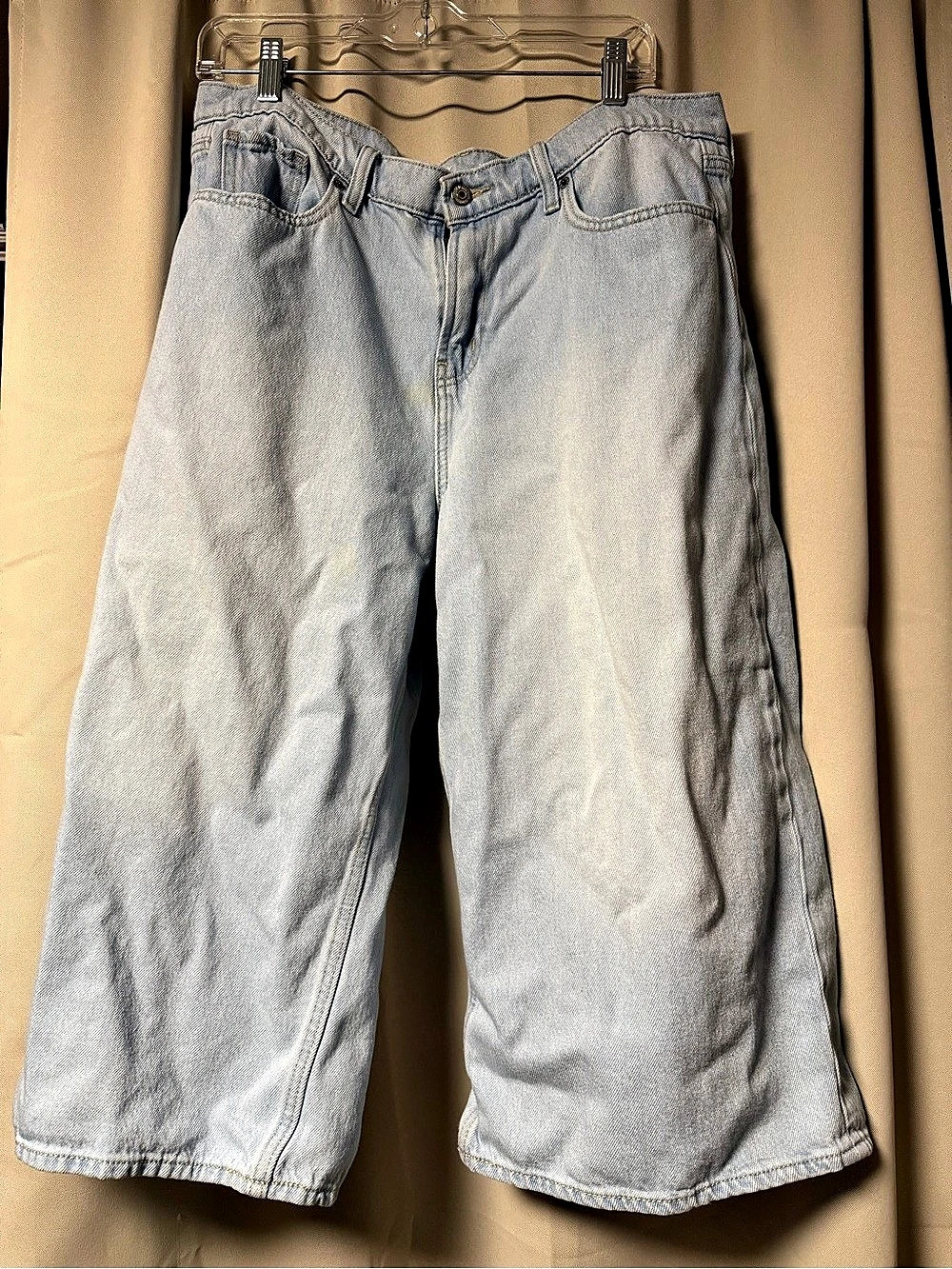 Old Navy Baggy Wide Leg Cropped Jeans Blue Size 14